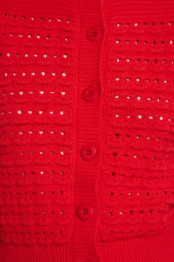 aggie knitted tank - red