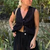 alys vest - black broderie