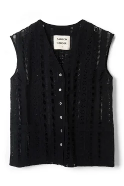alys vest - black broderie