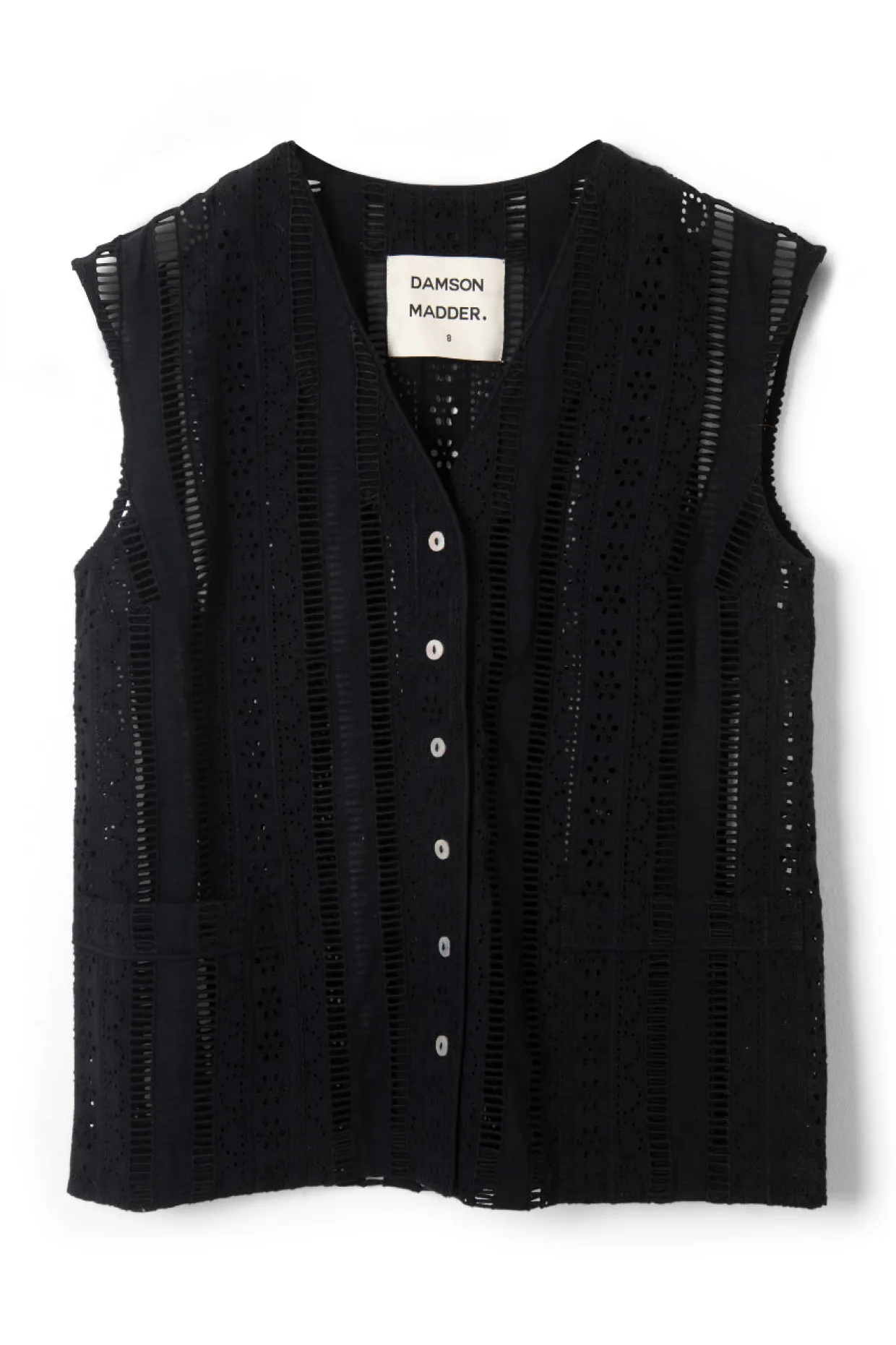 alys vest - black broderie