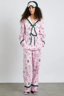 antonella pj set - pink sleep symbols