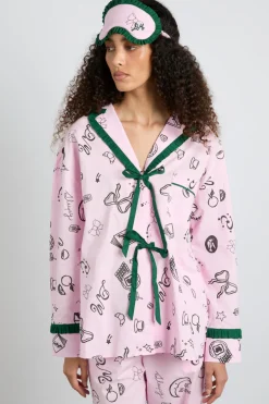 antonella pj set - pink sleep symbols