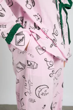 antonella pj set - pink sleep symbols