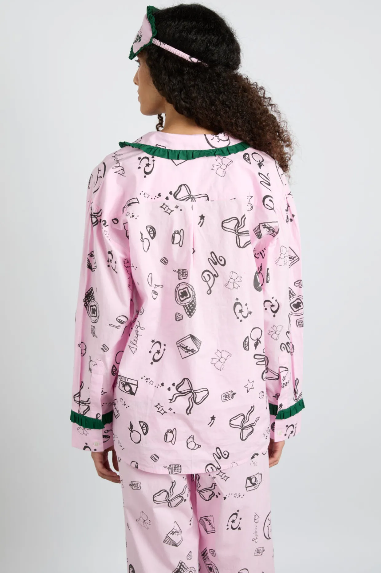 antonella pj set - pink sleep symbols