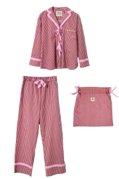 antonella pj set- red stripe