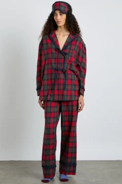 antonella pj set- red tartan