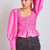 ariana blouse - pink taffeta