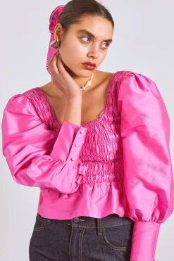 ariana blouse - pink taffeta