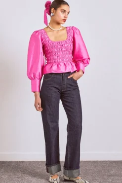 ariana blouse - pink taffeta