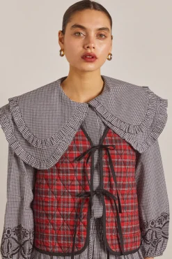 arte reversible gilet - black gingham
