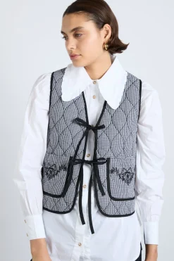 arte reversible gilet - black gingham