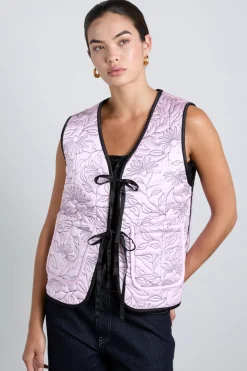 arte reversible gilet - black u0026 pink satin