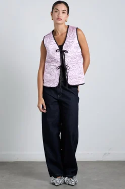 arte reversible gilet - black u0026 pink satin