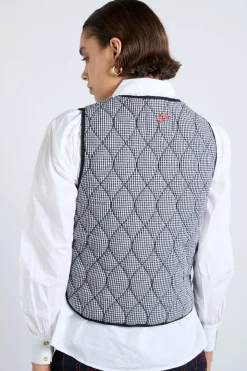arte reversible gilet - black gingham