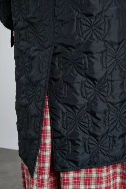 aubrey quilted coat- black bows