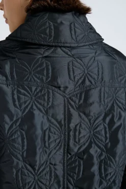 aubrey quilted coat- black bows