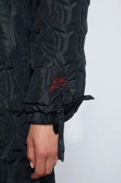 aubrey quilted coat- black bows