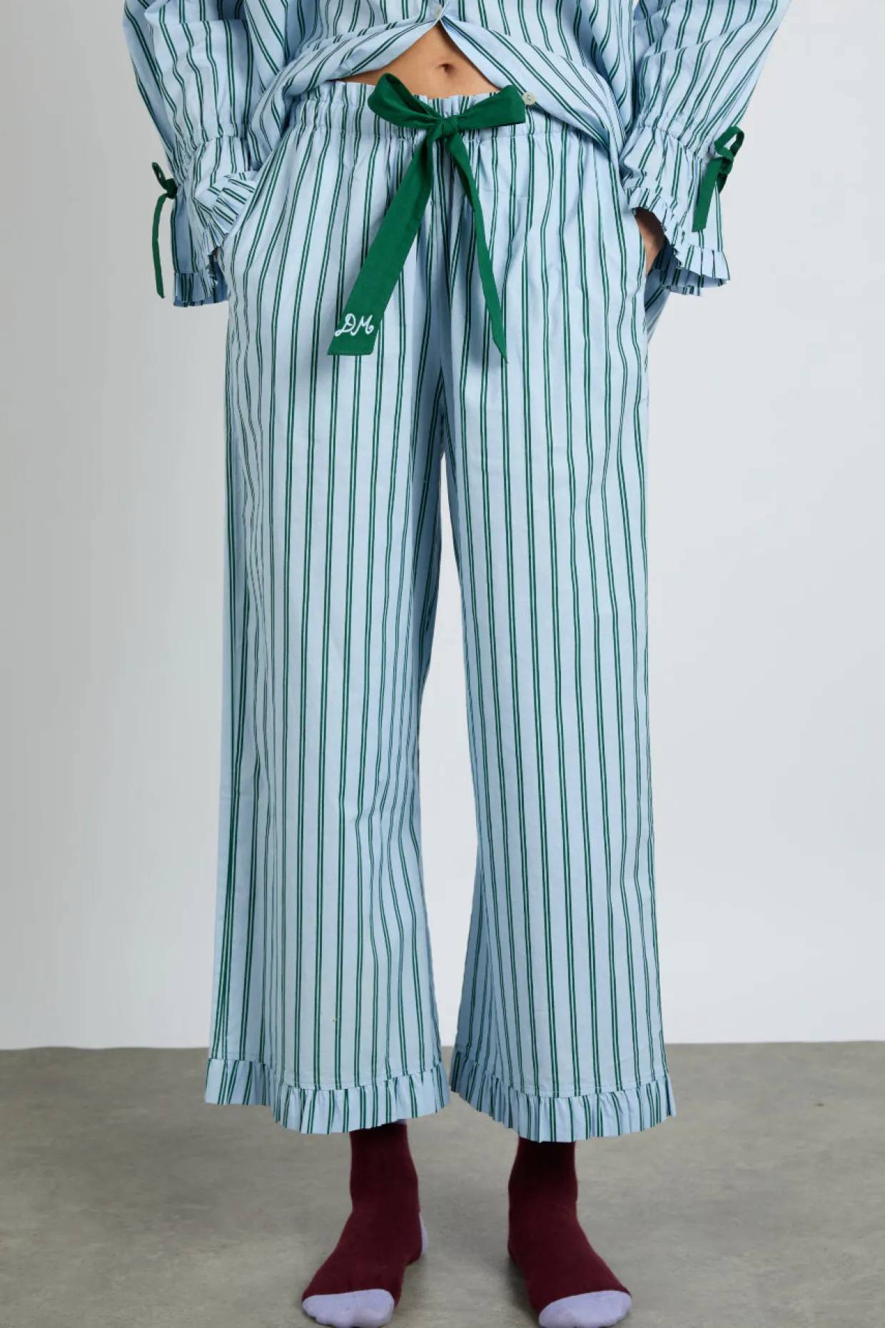 barbara pj set- blue stripe