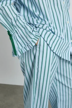 barbara pj set- blue stripe