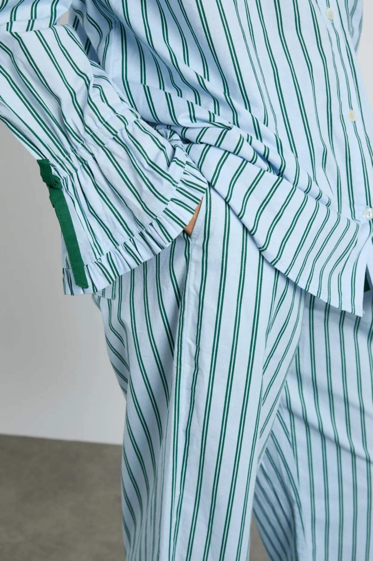 barbara pj set- blue stripe
