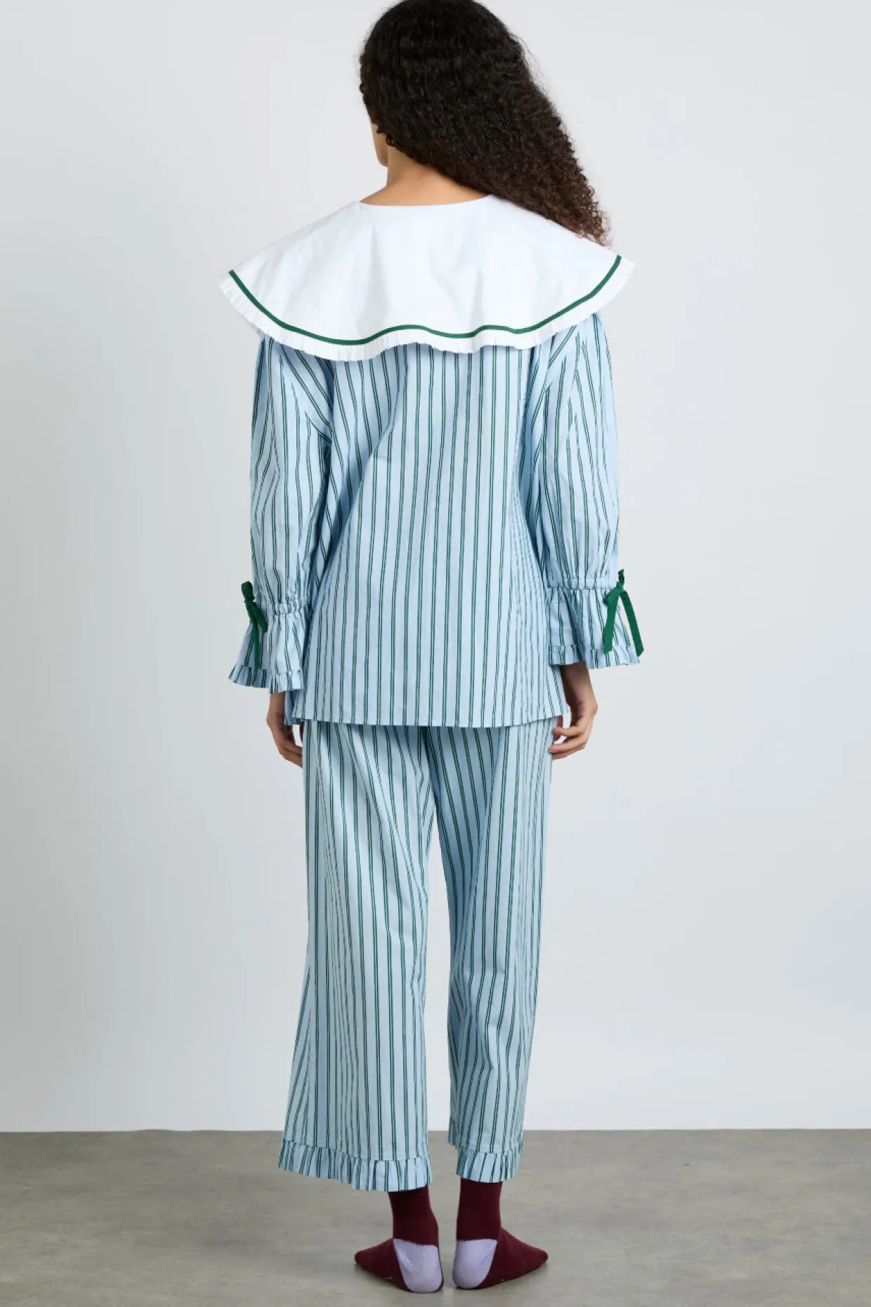 barbara pj set- blue stripe