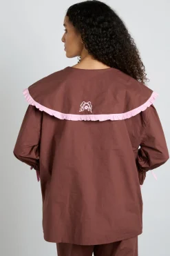 barbara pj set- brown u0026 pink