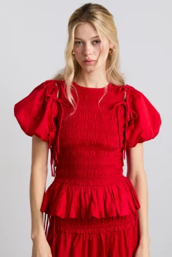 becca multi-way blouse - cherry