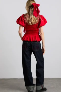 becca multi-way blouse - cherry