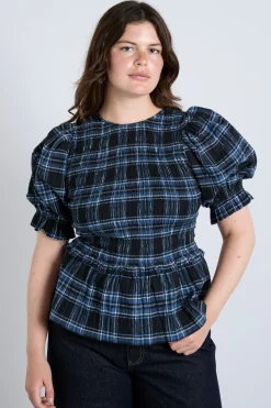 bluebelle blouse - navy check