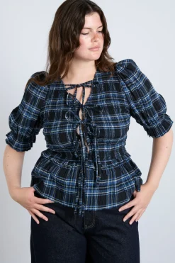bluebelle blouse - navy check