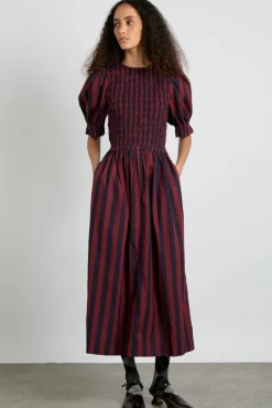 bluebelle midi dress - red/navy