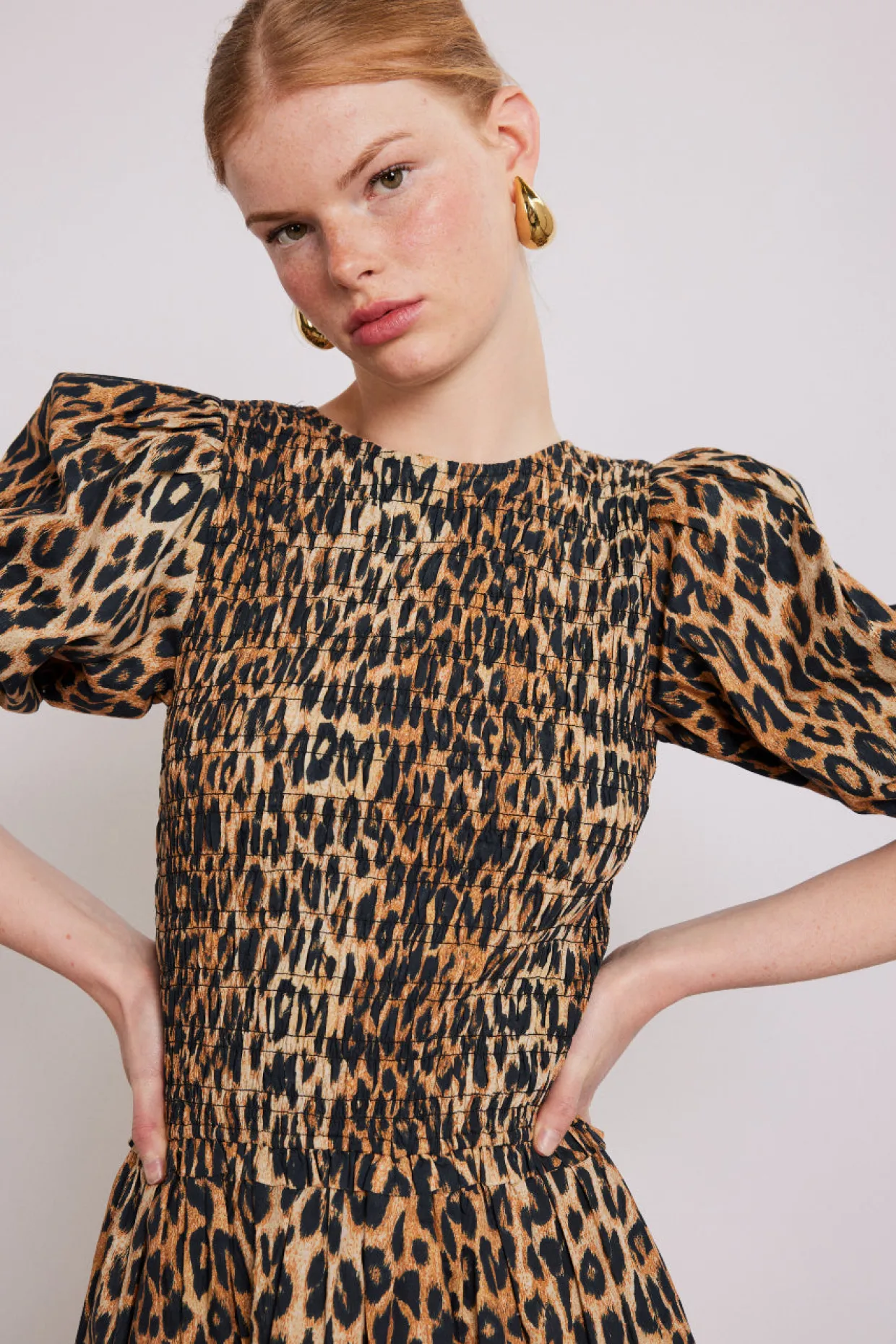 Bluebelle shirred mini dress - leopard