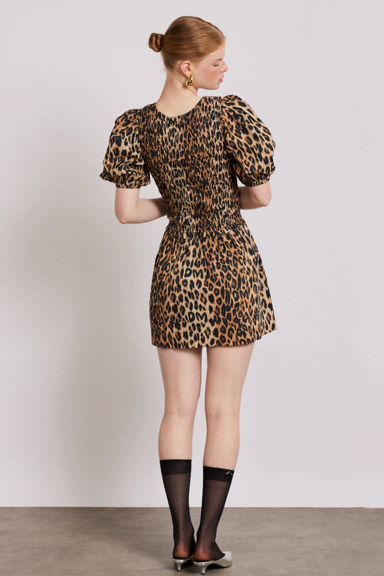 Bluebelle shirred mini dress - leopard