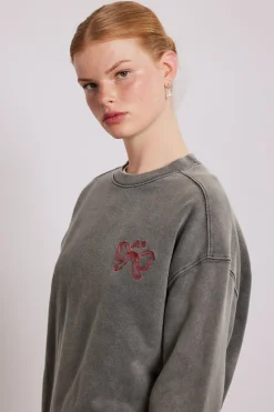 bow logo crew neck sweat