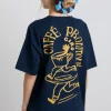 cafe pronto boyfriend tee - navy