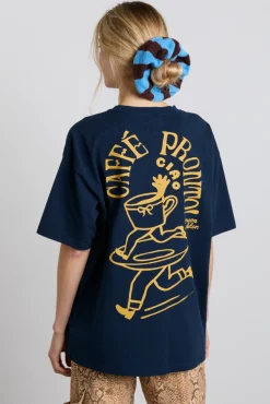cafe pronto boyfriend tee - navy