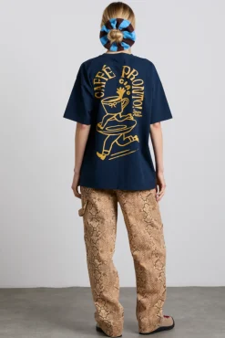 cafe pronto boyfriend tee - navy