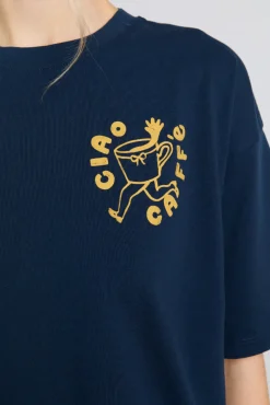 cafe pronto boyfriend tee - navy