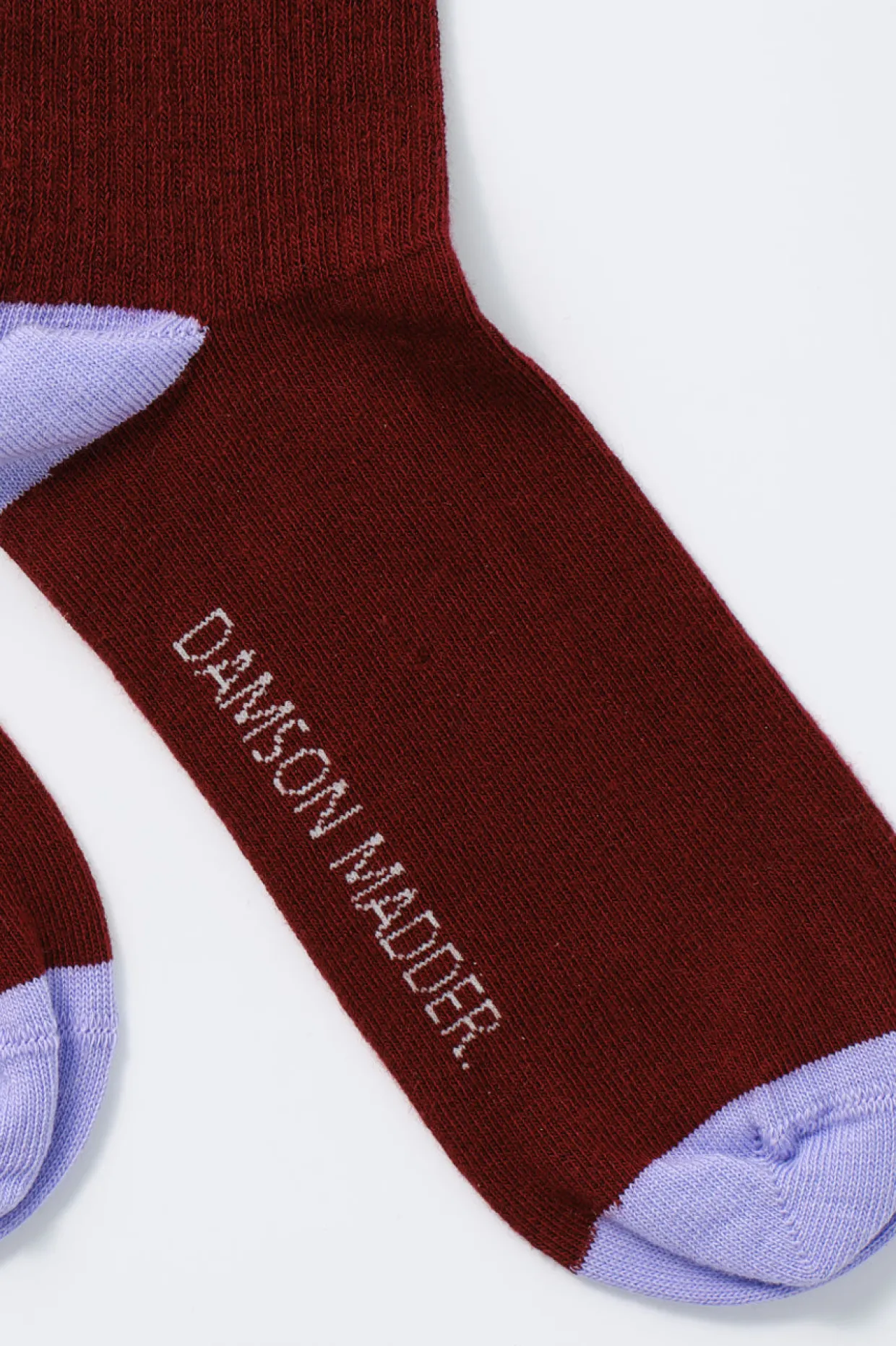 calf length socks - burgundy u0026 lilac stripe