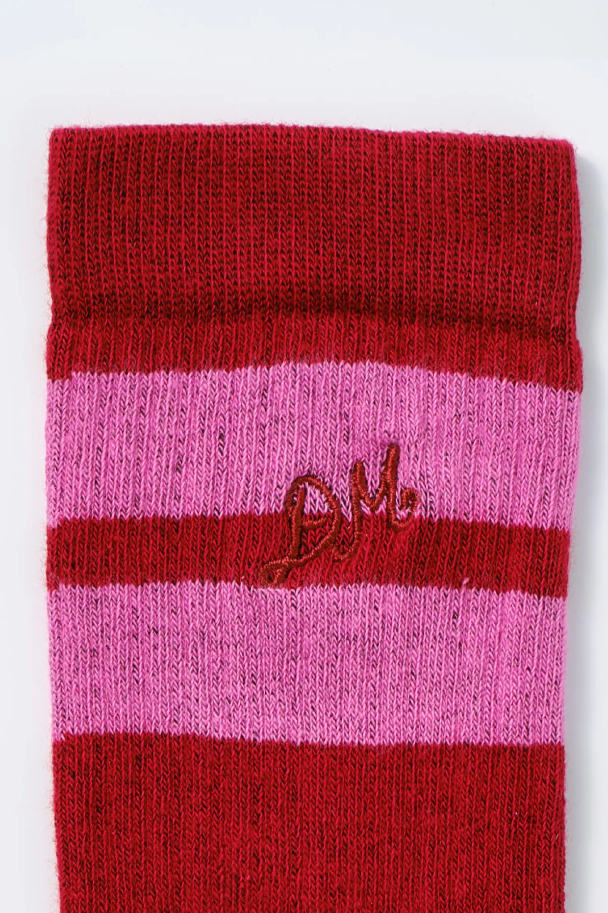 calf length socks - red u0026 pink stripe