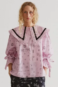 candice blouse - in symbols print