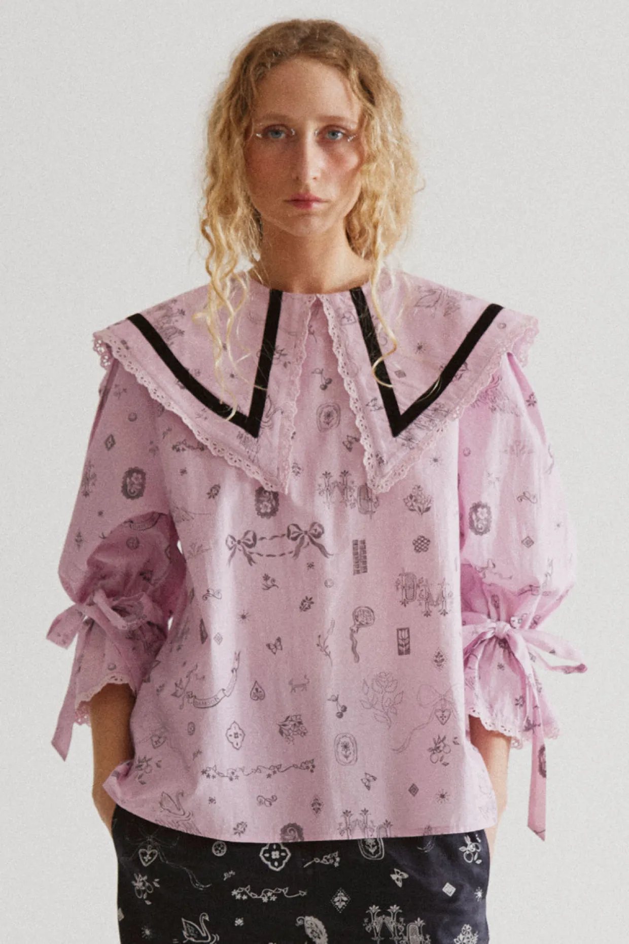 candice blouse - in symbols print