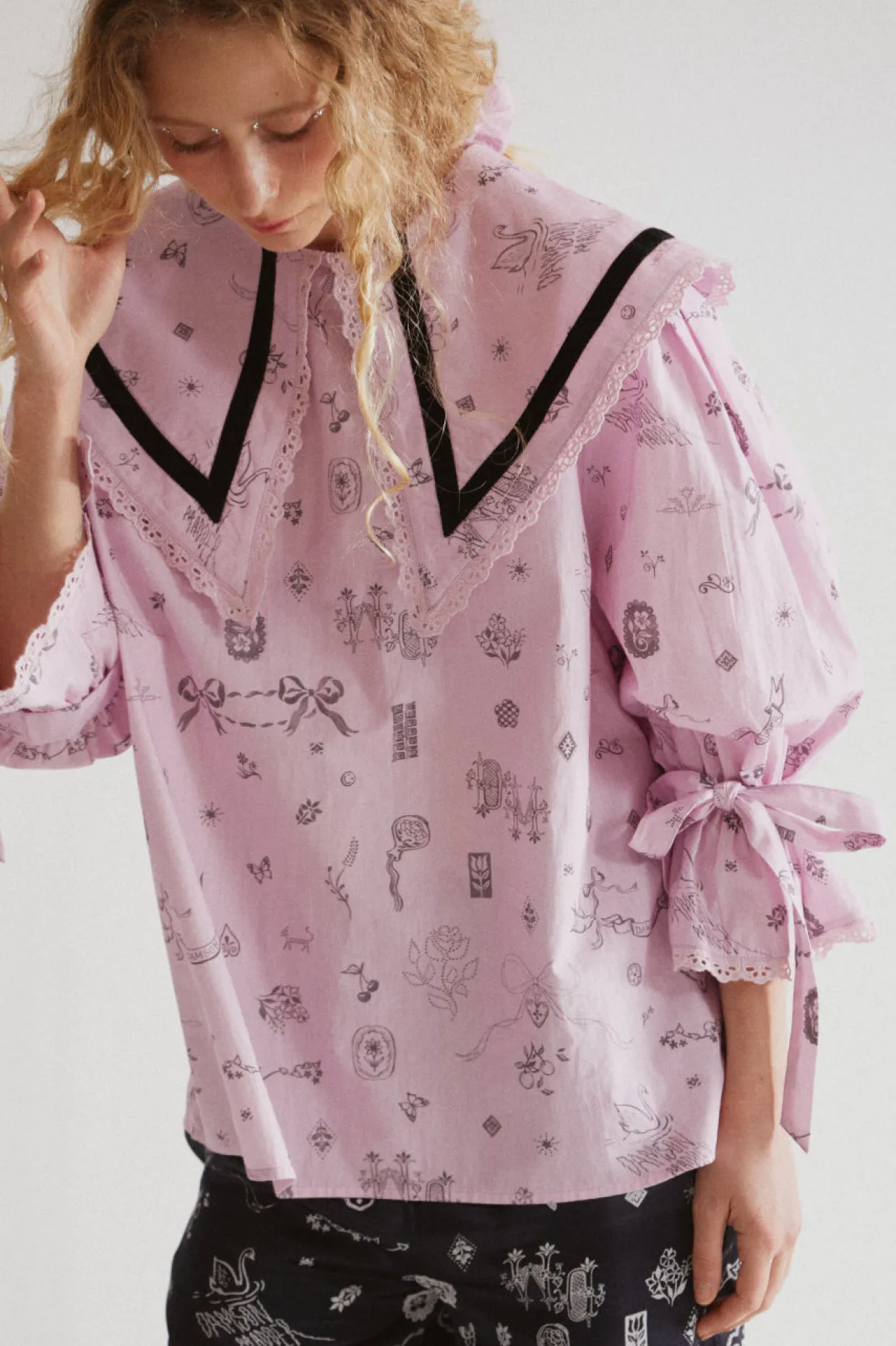 candice blouse - in symbols print