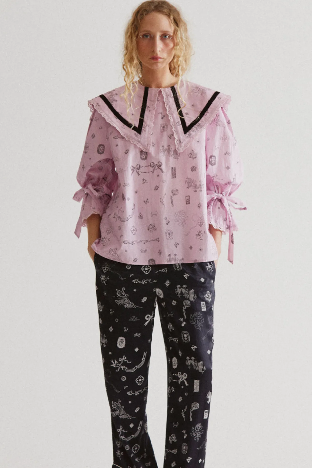 candice blouse - in symbols print