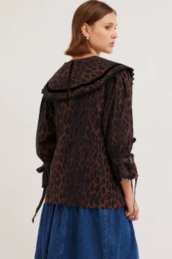 candice blouse - leopard