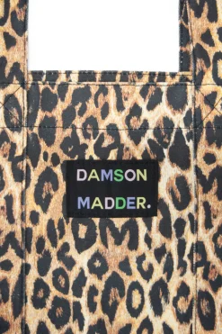 canvas leopard tote bag