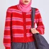 cece stripe cardigan - red u0026 pink stripe