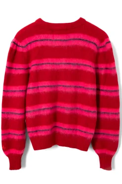 cece stripe cardigan - red u0026 pink stripe