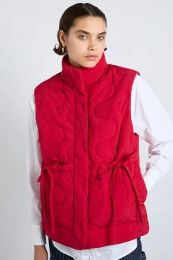 celeste gilet - chilli red