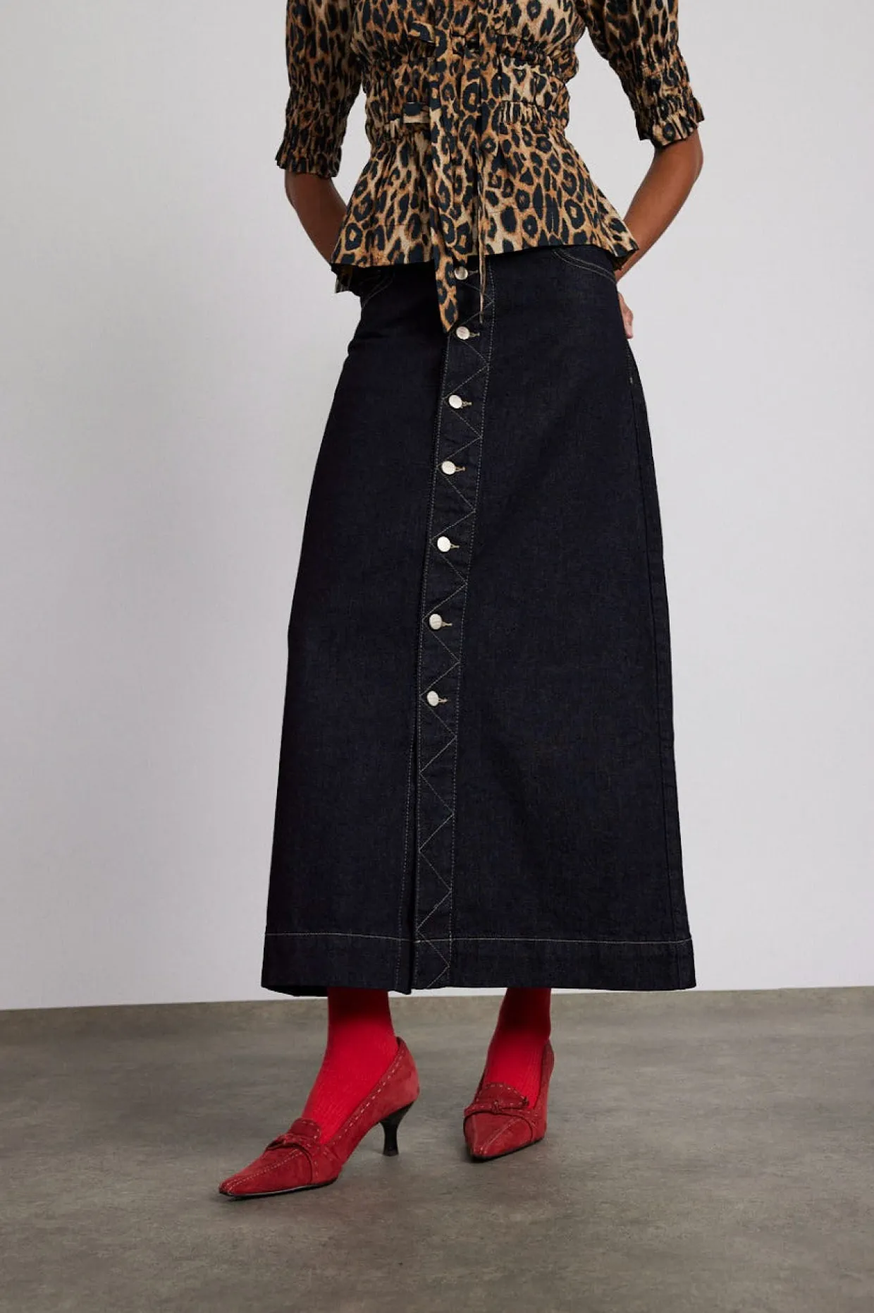 charley denim skirt - dark indigo